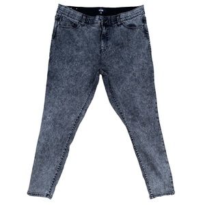 LuLaRoe Charcoal Acid Wash Skinny Jeans Women's Plus Size 38